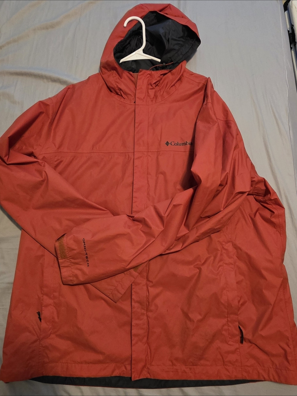 Columbia Men's Red Hooded Waterproof Jacket